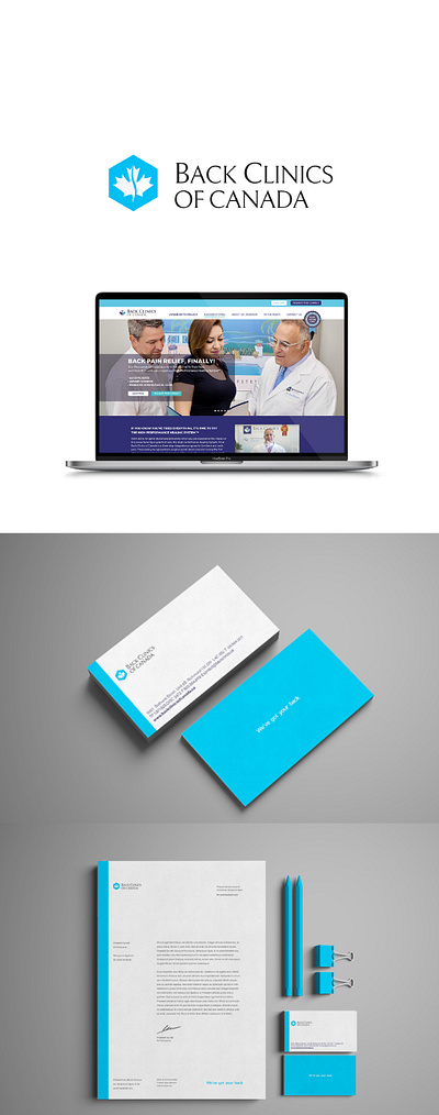 BACK CLINICS OF CANADA branding graphic design logo ui web design