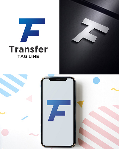 Letter TF transfer Logo Design branding business logo creative design ft logo graphic design icon letter mark logo logo design logo inspire logo type logos minimal modern popular shot tf logo transfer vector