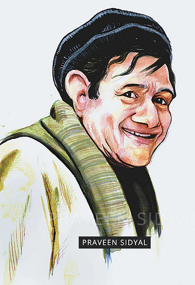 Dev Anand Portrait art character dev anand drawing fine art illustration painting portrait