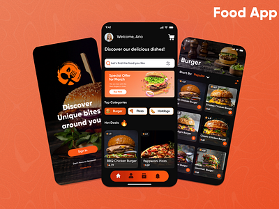 Food Order App appdesign figma foodapp mobileapp ui uiux ux