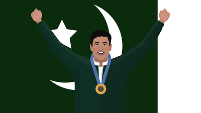 Arshad Nadeem | Olympics Gold medalist 3d adobeillustrator animation branding characterdesign digital illustrations graphic design illustration logo motion graphics ui vector