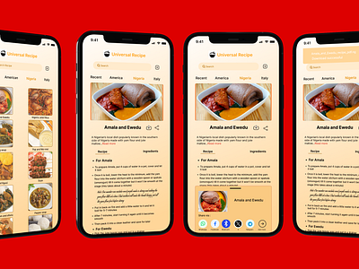 Recipes app branding design typography ui ux