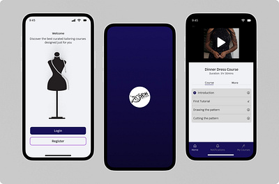 🎨 Online Course App Design for a Fashion Academy ✨ academy branding e learning fashion mobile app online course app ui