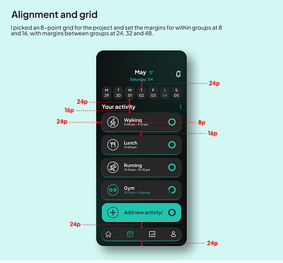 Revitalize: Alignment and grid casestudy graphic design grid mobile ui ux