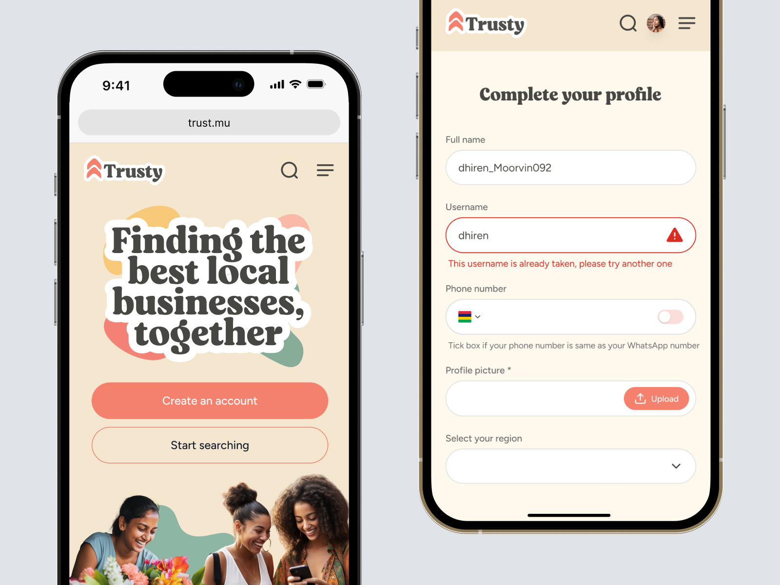 Trusty community figma mauritius ui user experience user interface userexperience userinterface ux webflow wized xano