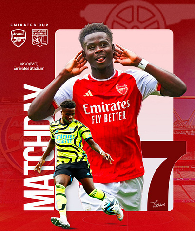 Emirates cup flyer for arsenal graphic design