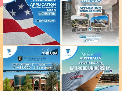 SOCIAL MEDIA Static Content content design elegant graphic design photoshop promotional social media static study abroad