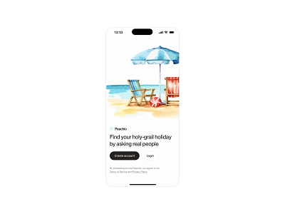☀️ peachio app application create account design entry screen home login mobile modern pastels register splash trend ui ui design ux watercolor