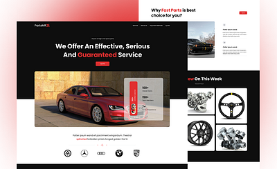 Car Parts car car parts figma landing page minimal modern parts ui website