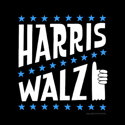 Harris / Walz editorial lettering