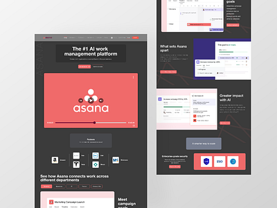 Asana AI Work Management Platform - Homepage Redesign design landing page ui user interface ux ux design web design