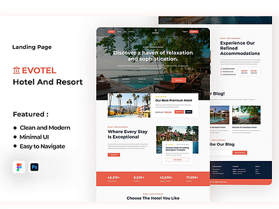 Hotel & Resort Landing Page UI 2024 design clean ui hotel app hotel case study hotel design hotel page design hotel ui hoteling app minimal ui modern design resort app resort design resort page design resort ui ui ux web design web ui web ux