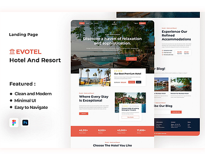 Hotel & Resort Landing Page UI 2024 design clean ui hotel app hotel case study hotel design hotel page design hotel ui hoteling app minimal ui modern design resort app resort design resort page design resort ui ui ux web design web ui web ux