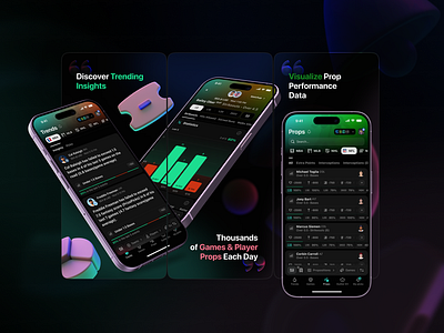 Outlier App: Games & Players Props analytics app application betting bookmaker dark design gambling interface ios mobile modern neon outlier product design sports ui user interface ux web design