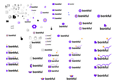 bankful sketches bank branding creation design document exploration grid icon identity lettering logo messy process rebranding sketch sketches symbol typography wip