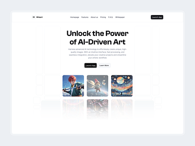 Whizart's hero section ai app ai webdesign ai website design ui ux web design website