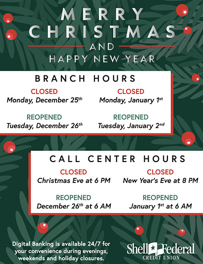 Holiday Hours 2023