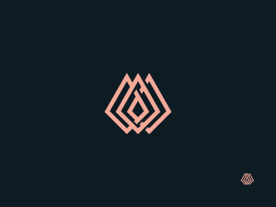 Geometric fire logo mark - Concept black branding dark fire geometric logo logo mark pink rose gold