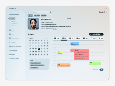 User profile material design