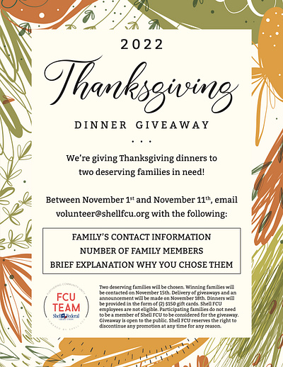 Thanksgiving Dinner Giveaway