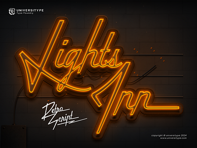 UT Lights Inn - A Retro Script branding font duo font ideas graphic design illustrator logo modern font retro retro font script script font type design type design. typeface typography universitype