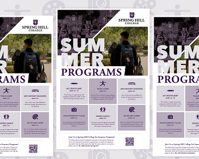 SHC Summer Programs Flyer brand college college programs content design event flyer graphic design print program flyer promo flyer university