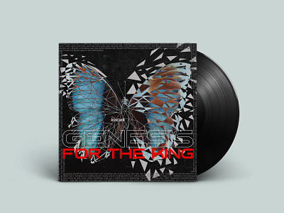 The Revenir - single cover art album art black blue butterfly cover graphic design lp orange red shards vinyl white