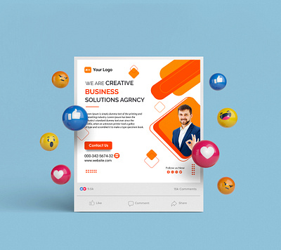 ORANGE CORPORATE Social Media Post Design advertise business corporate creative design graphic design illustrator media modern new post socialmedia socialmediadesign