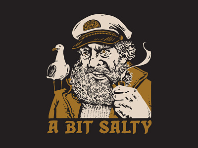 A Bit Salty captain sailor salty sea dog seagull