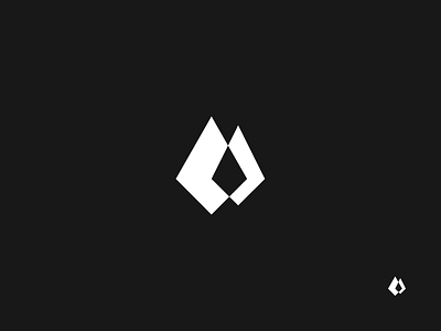 Black Fire logo mark - Concept black branding fire flames geometric logo logo mark white