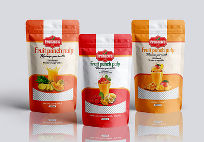 Fruit pouch packaging design pouch label