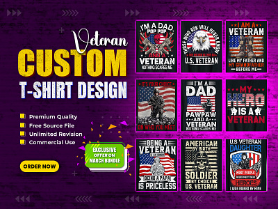 Veteran T-Shirt Design Bundle customtshirt graphictees shirt tshirtdesign tshirtprint