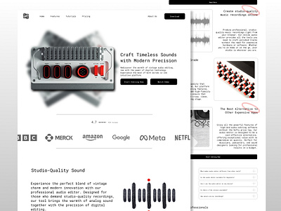 Audio Editor Landing Page audio audioeditor landingpage product service ui ux webdesign website