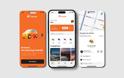 Tranzio Ride Sharing App Design app app design app ui design graphic design ui