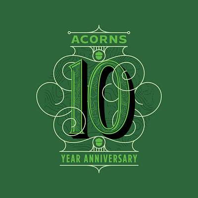 10 Year Anniversary Badges acorn anniversary badge ill illustration logo