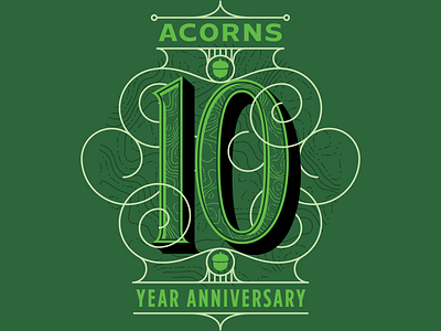 10 Year Anniversary Badges acorn anniversary badge ill illustration logo