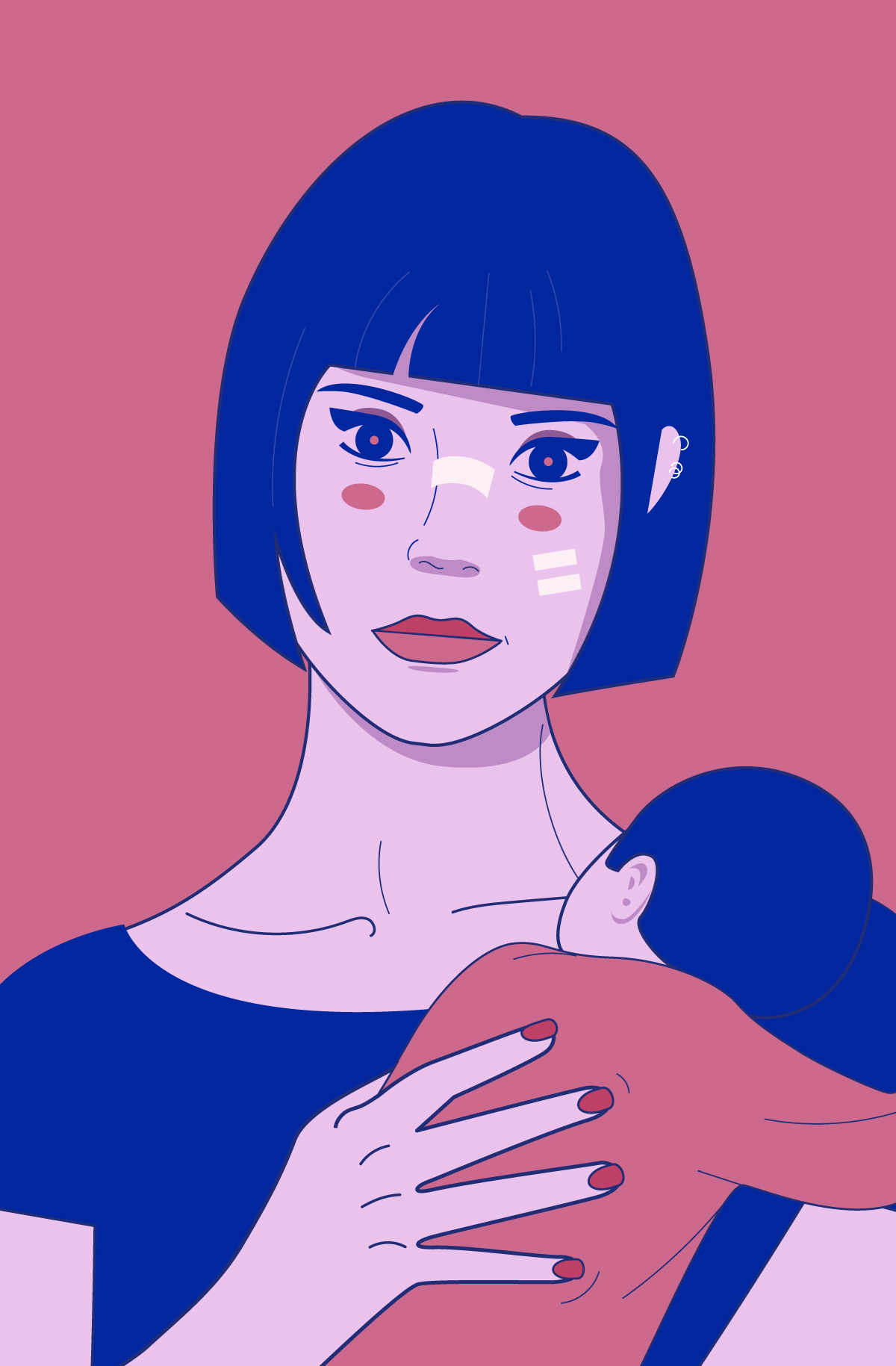 Red Alert - Fly, you fools ! adobe baby blue digitalart digitalillustration illustration illustrator mother pink portrait robot killer vector wacom wacomart