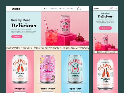 Cool Drinks Ecommerce Web Design commerce website cool drinks web design ecommerce landing page header design home page design mobile responsive design o online store web design shopify shopify landing page shopify web design shopify website store ui design store website ui design uiux design web design web ui design website design wix