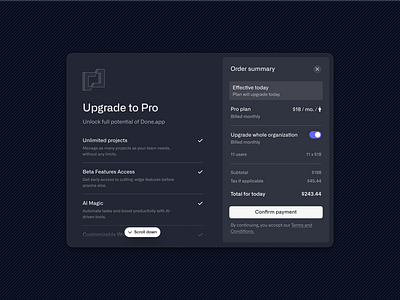 Upgrade subscription w/ checkout 💰 advanced ai ai design billing checkout dashboard management payment plans pricing saas startup subscription ui upgrade web app