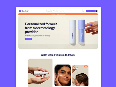 Cosmetic brand landing page branding cosmetic cosmetic brand cosmetologie curology e commerce e commerce website landing page landing page e commerce ui ux website