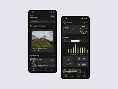 Travel mobile app charts dark theme mobile mobile app travel travel app