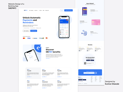 MEPAY Banking App (Website and Mobile Design) bankingapp design landingpage mobileapp mobileresponsiveness uiux uxdesign webapp