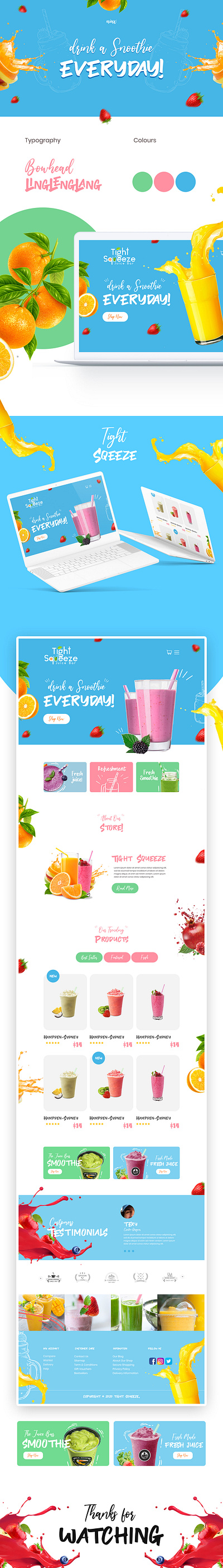 UI / UX for Tight Squeeze branding design graphic design juice bar ui ux web design website design