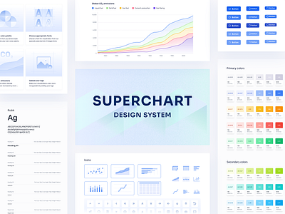 Superchart design system app app design area chart button color component components custom data design design system desktop app icons illustration structure styleguide ui visualization web app web design