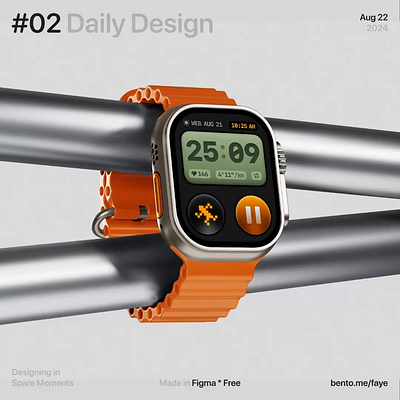 Watchface or widget apple watch black design health ios running sports timer ui watchface widget