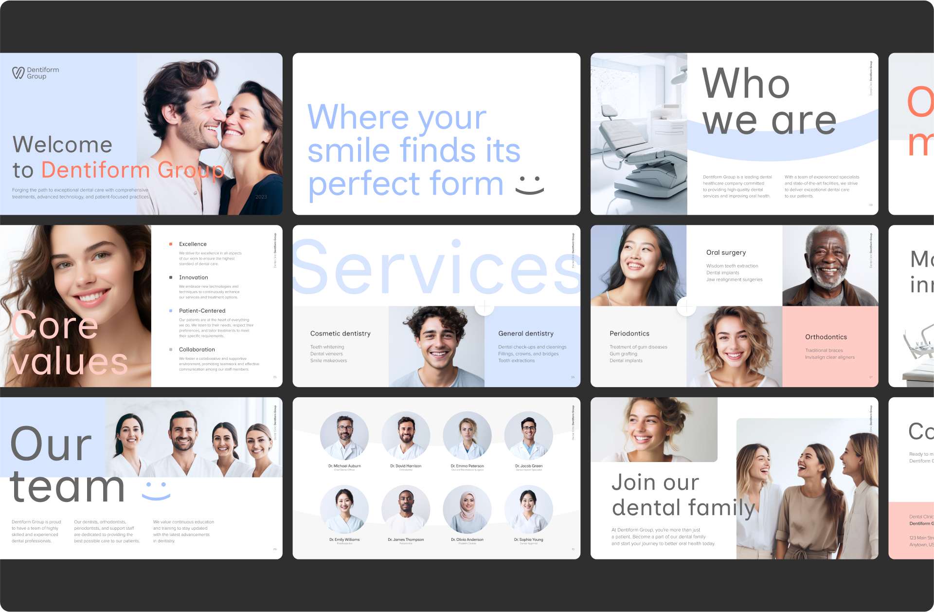 Dentiform Group: Visual Identity for a dental clinic 3d 3d design 3d modeling advertising design brand identity branding design digital ads graphic design logo marketing design print ads vector visual identity