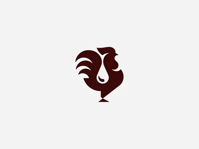 Rooster icon for Not Beer branding logo negative space logo rooster rooster icon rooster logo water brand water icon water logo