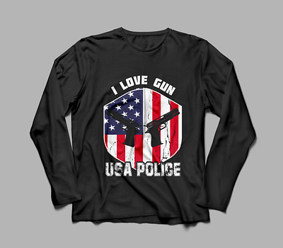 USA POLICE FLAG T-SHIRT DESIGN best design black t shirt design branding custom custom t shirt design design flag t shirt flag t shirt design graphic design gun t shirt gun t shirt design illustration police t shirt design t shirt t shirt design t shirt with flag usa police usa police t shirt