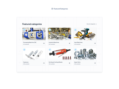 Featured categories grid landing page modern product design ui ux