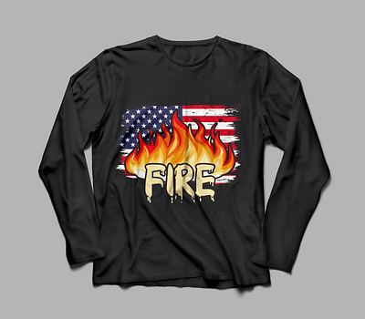 USA FIRE-FIGHTER FLAG T-SHIRT DESIGN best design black tee branding custom custom t shirt design design fire fighter t shirt fire t shirt fire t shirt design full sleev graphic design illustration t shirt t shirt design usa fire fighter usa flag veteran t shirt design